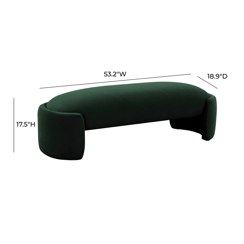 Toledo 52.5" Velvet Bench dimensions