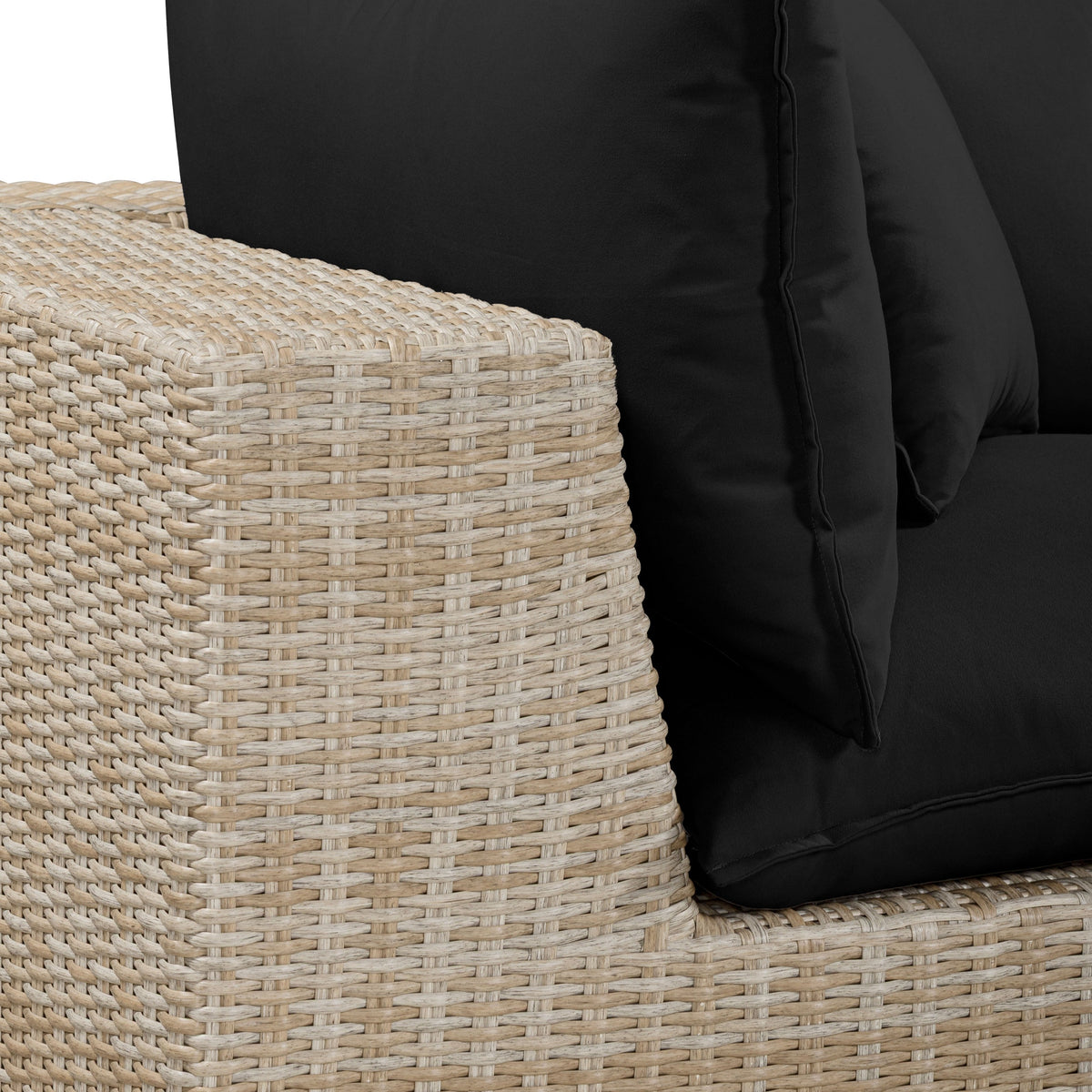 Underframe perspective of Cali 80-inch patio loveseat displaying support construction