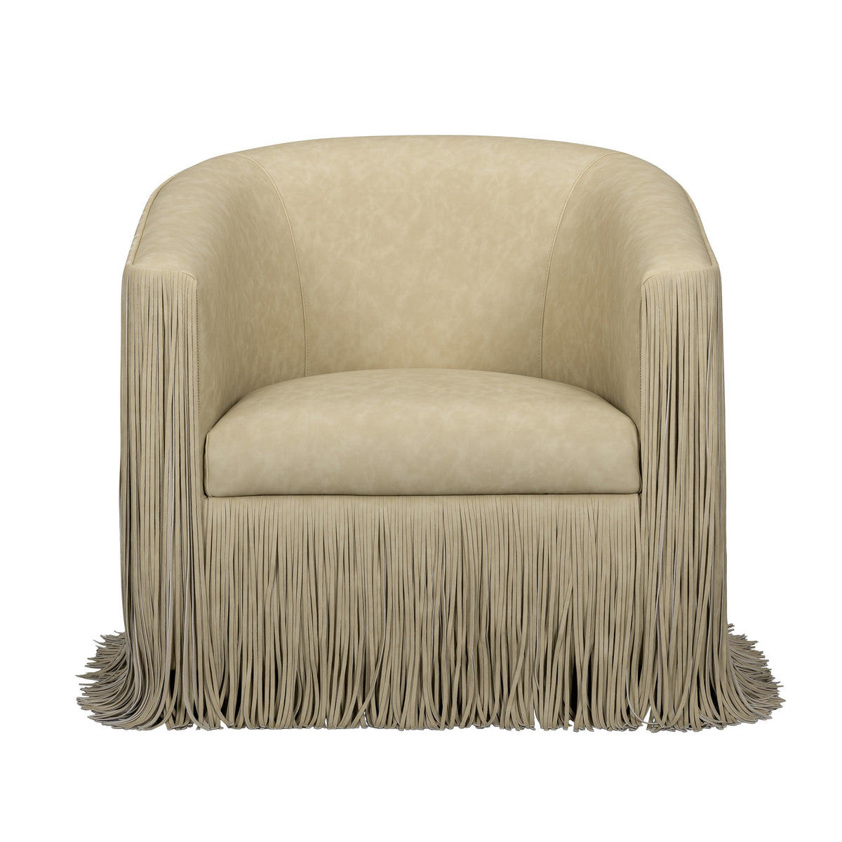 Shag Me Performance Vegan Leather Swivel Accent Chair - View 3