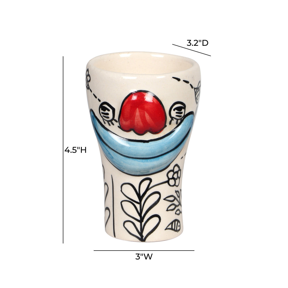 Velma 'Goofy' Ceramic Glasses - Set of 4 dimensions