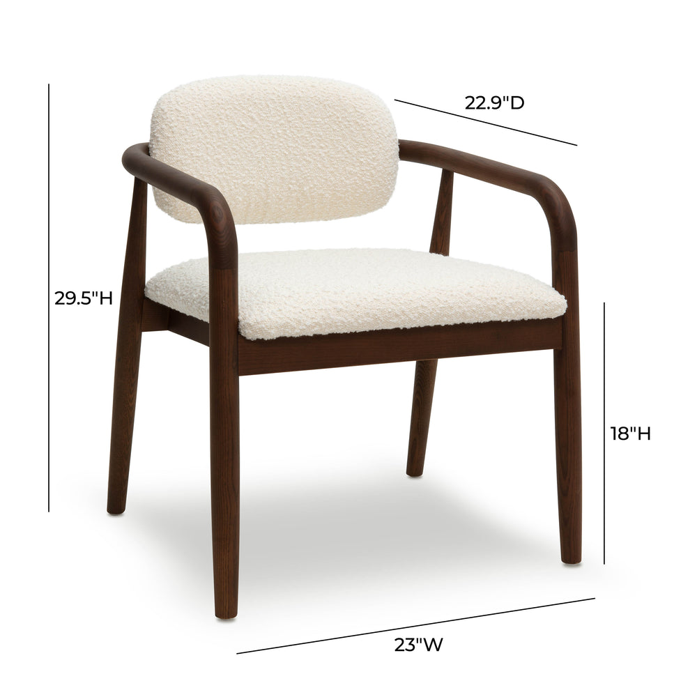 Betsy Cream Boucle Dining Chair dimensions