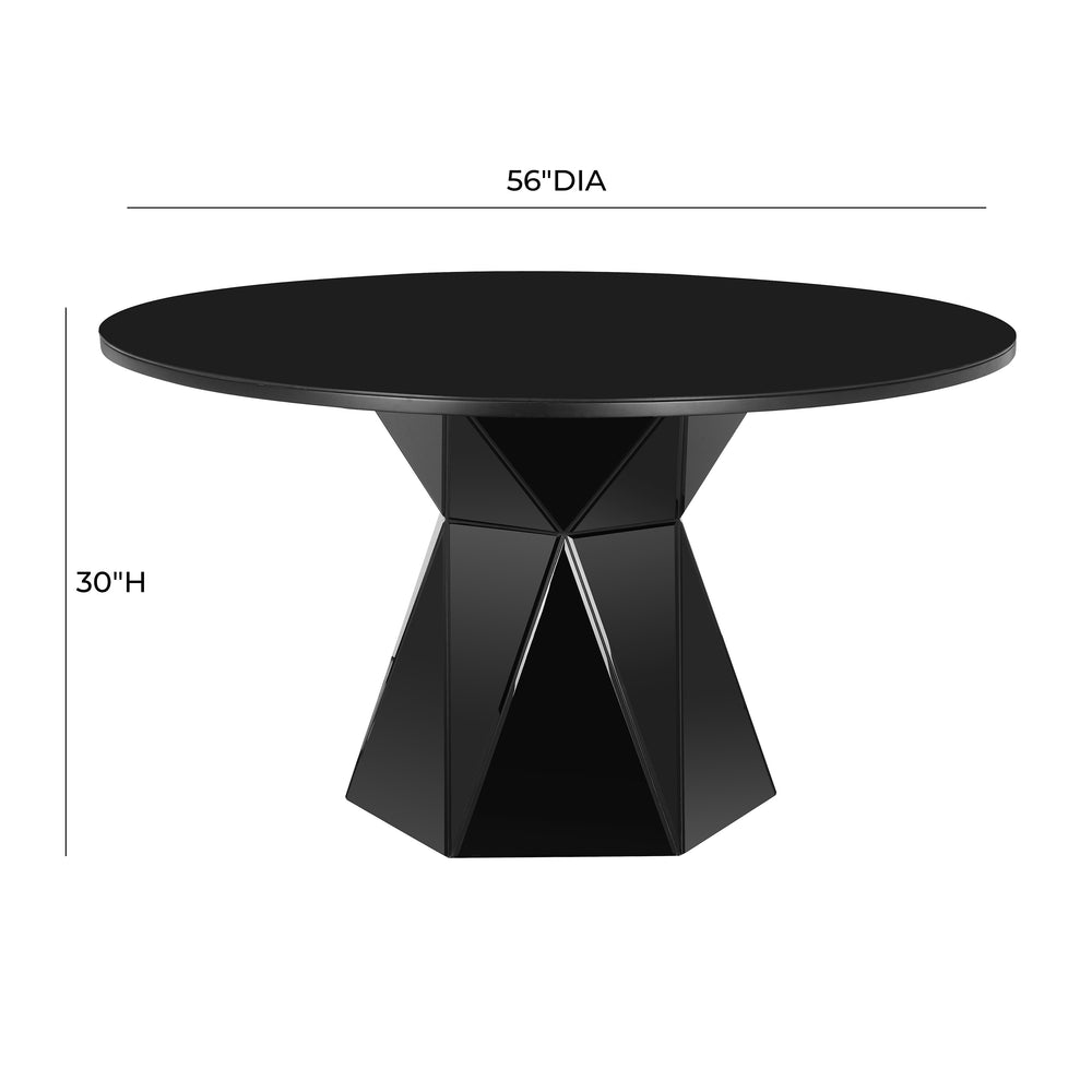 Iris 56" Glass Round Dining Table dimensions