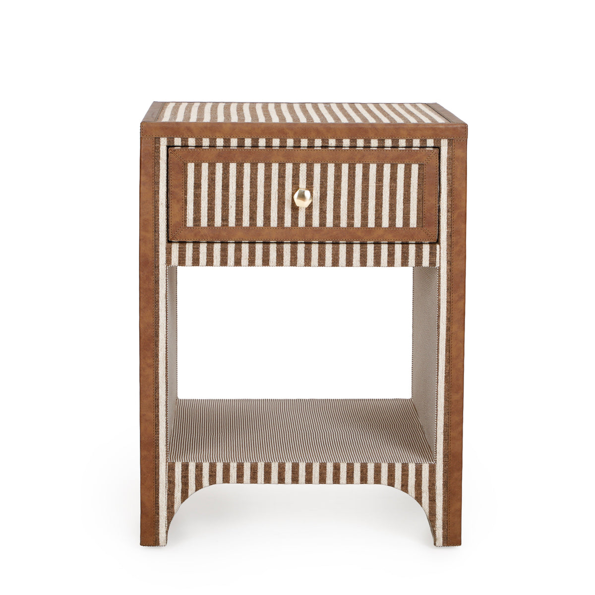 Kora 18" Cotton Jute 1-Drawer Contract-Grade Nightstand - View 1