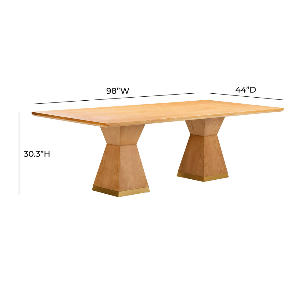 Nolan 98" Wood Rectangular Dining Table dimensions