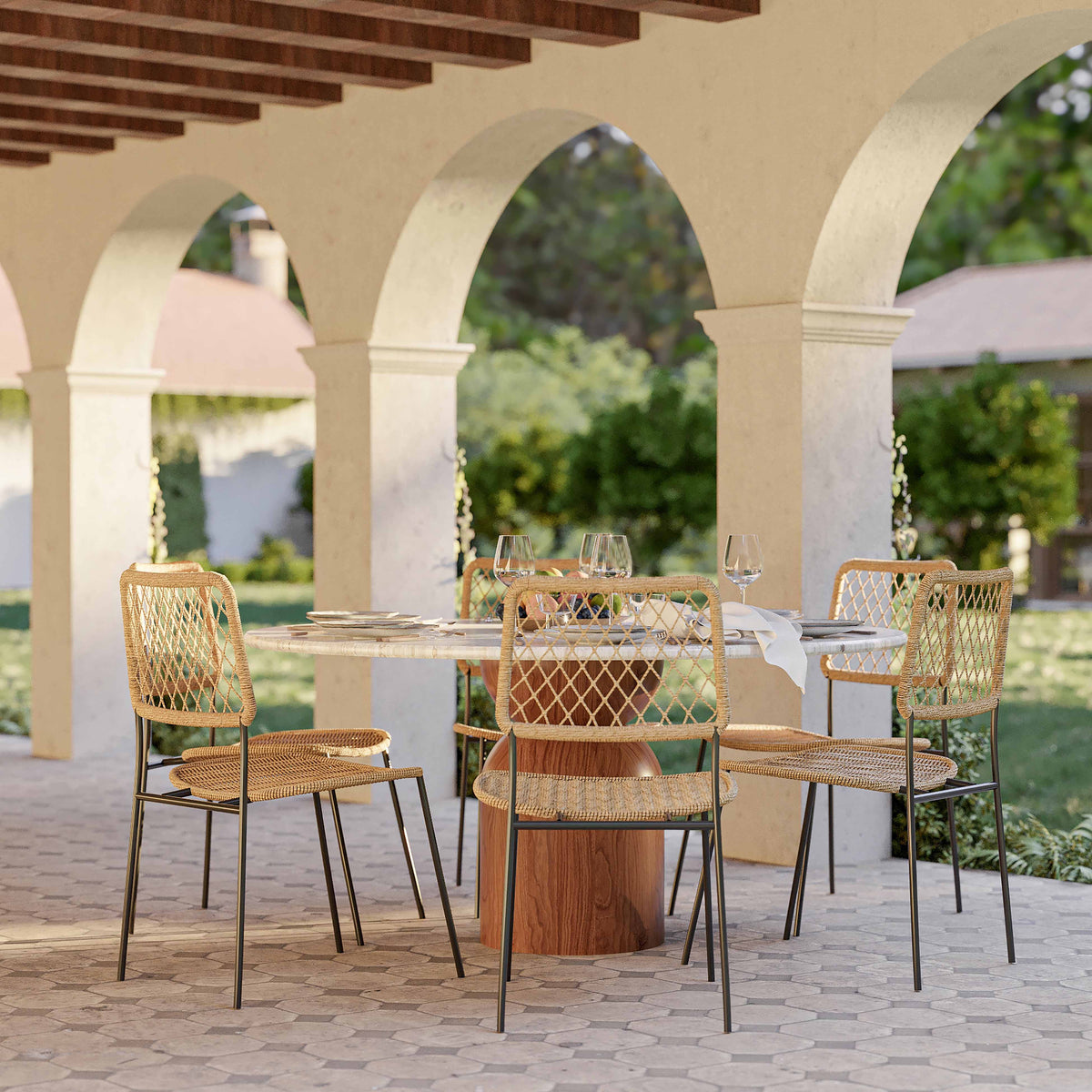 Cynthia 54" Concrete Indoor/Outdoor Dining Table - View 2