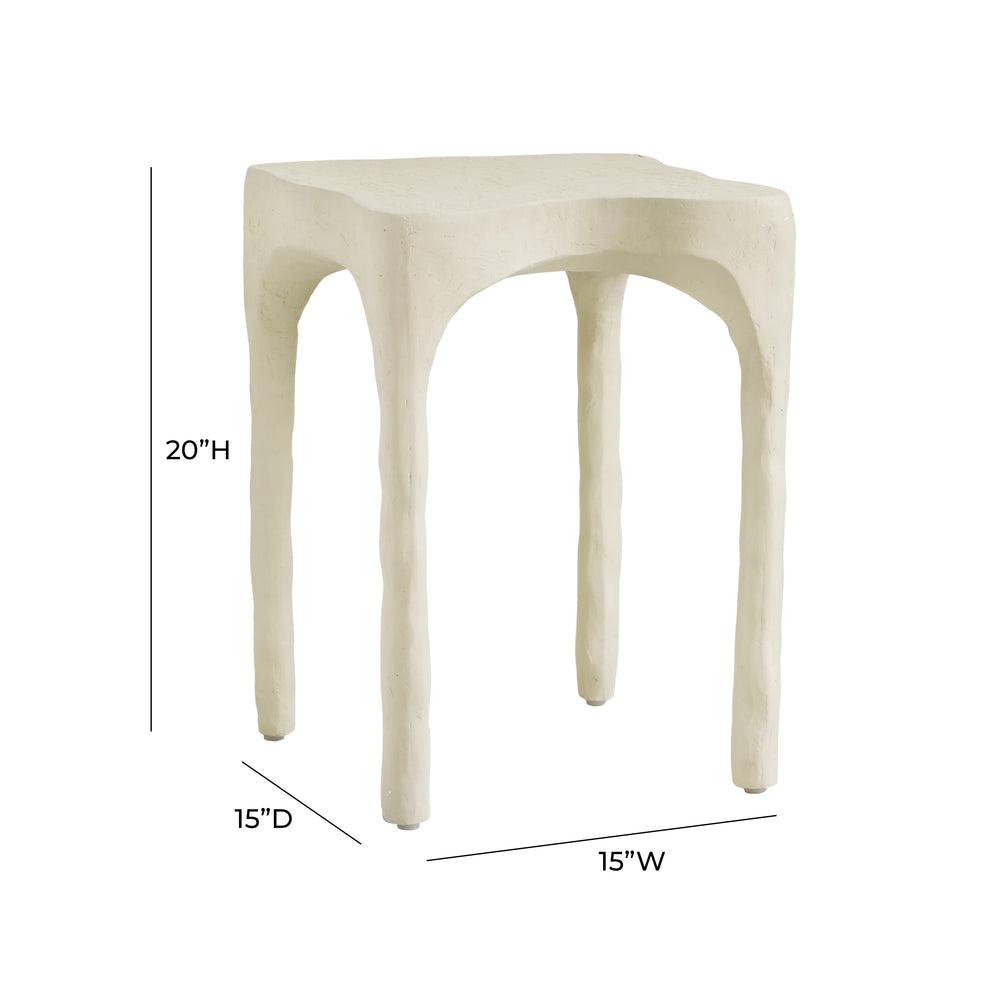 Skully Cream Textured Side Table dimensions
