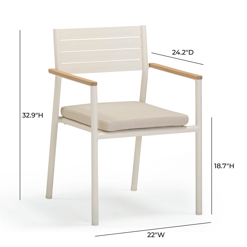 Sardinia Cream Outdoor Dining Chair - Set of 2 dimensions