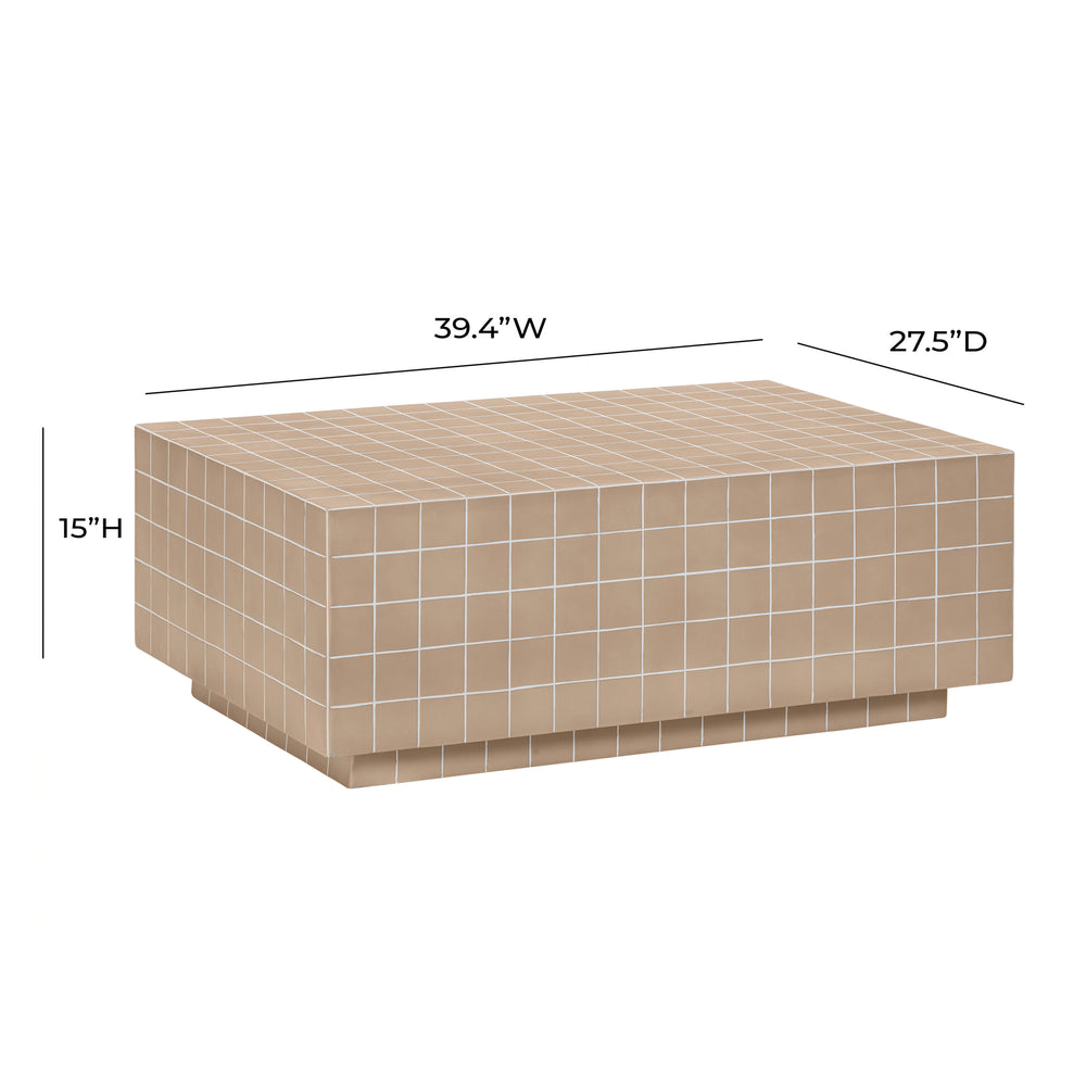 Mixie 39" Tile Indoor / Outdoor Coffee Table dimensions