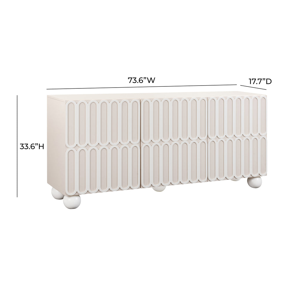 Tori 74" Motif Taupe Buffet dimensions