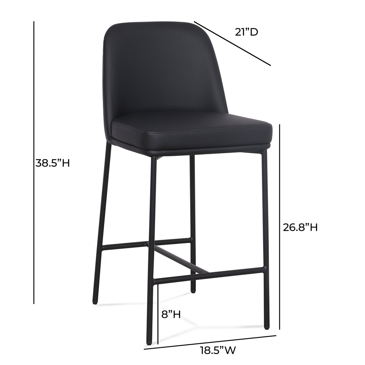 Sydney Performance Vegan Leather Counter Stool - Set of 2 - View 8