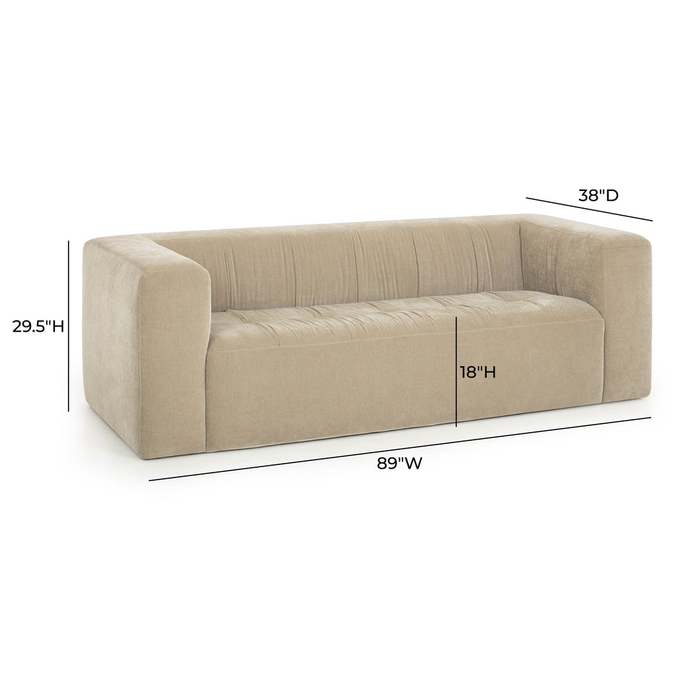 Alder 89" Upcycled Chenille Sofa dimensions