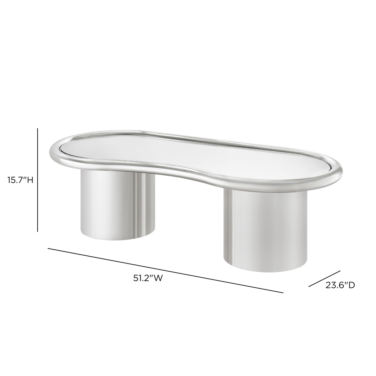 Sorya 51" Chrome Coffee Table - View 9
