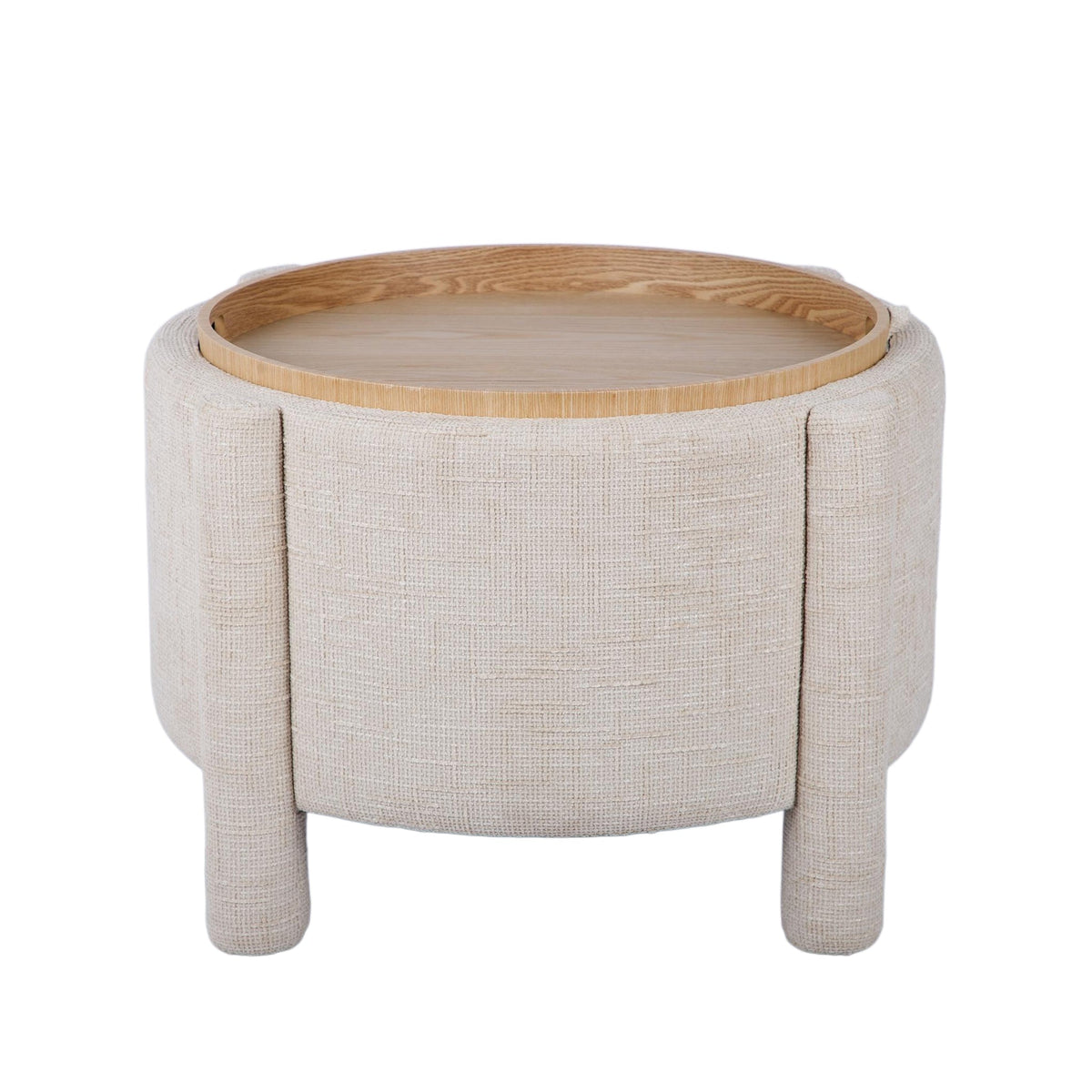 Bellamy Railroad Chenille Storage Stool with Reversible Tray Top angled profile