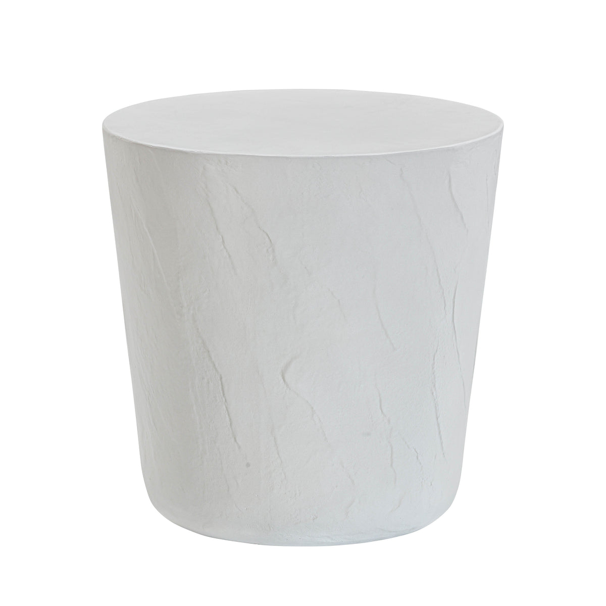 Margot Indoor Outdoor Concrete Stool paired beside outdoor lounge furniture