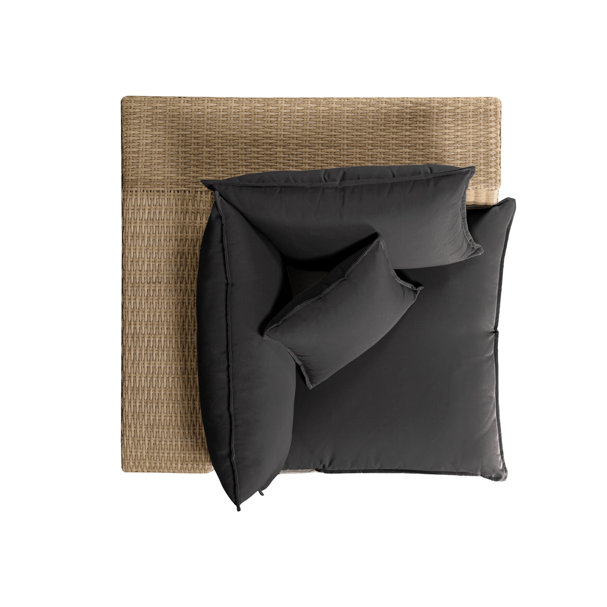 Lifestyle view of Cali modular patio corner chair arranged on outdoor deck
