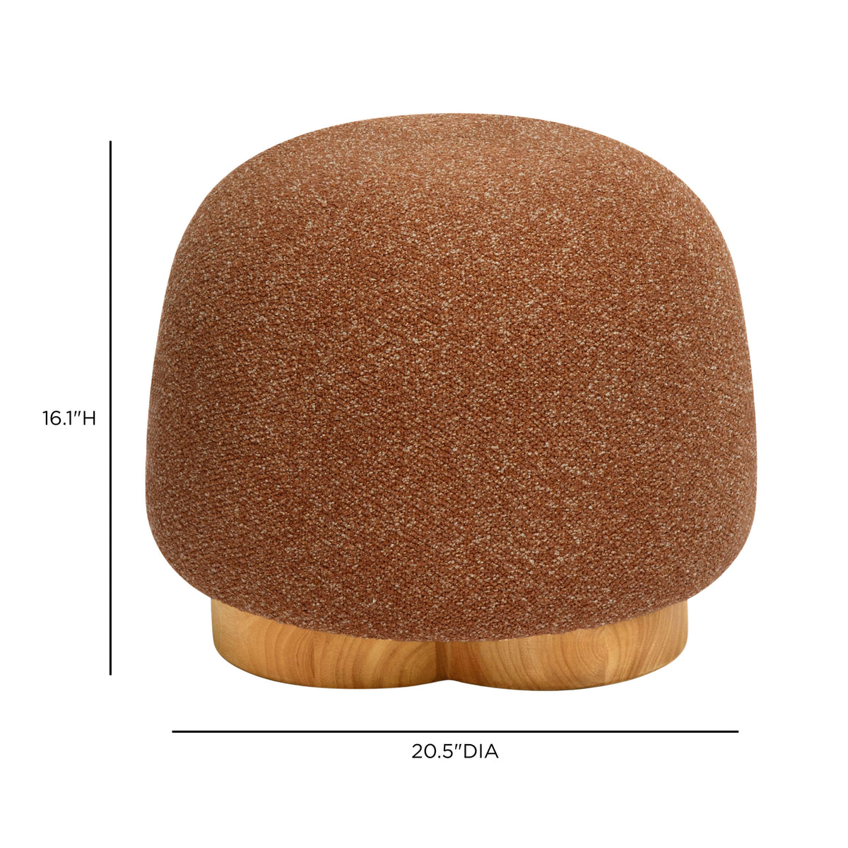 Oopa Swivel Ottoman back view displaying uniform tailored fabric seams