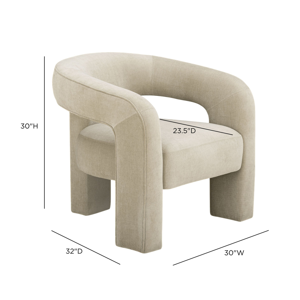 High density seat cushion detail on Malone lounge chair