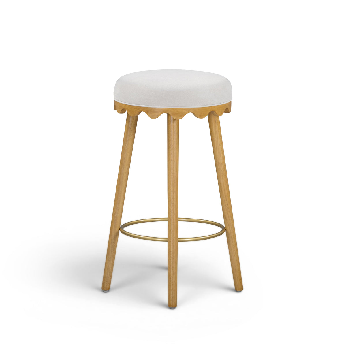 Oodle Performance Vegan Mohair Bar and Counter Stool front elevation view