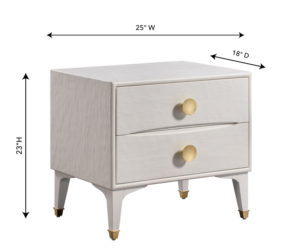 Divine 25" 2-Drawer Nightstand dimensions