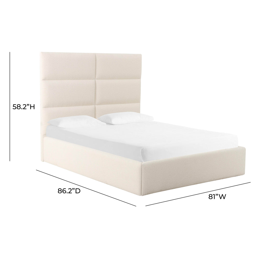 Eliana Cream Boucle Bed dimensions