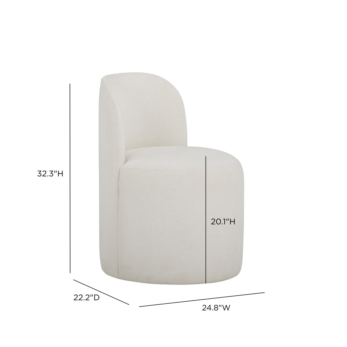 Persa Round Back Performance Chenille Dining Chair - View 7