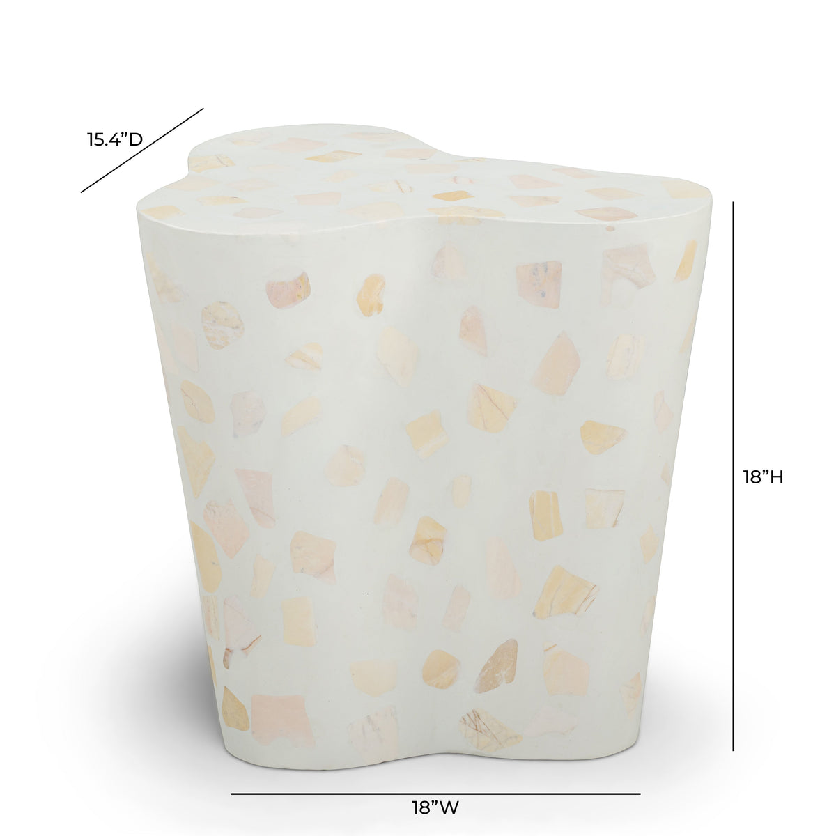 Slab Faux Terrazzo Indoor/Outdoor Side Table - View 13