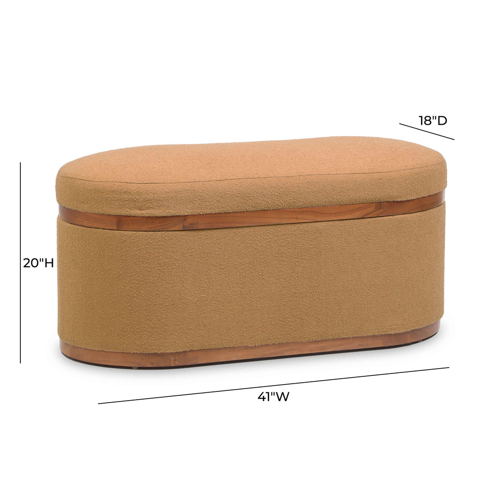 Olivier 41" Boucle Oval Storage Ottoman dimensions