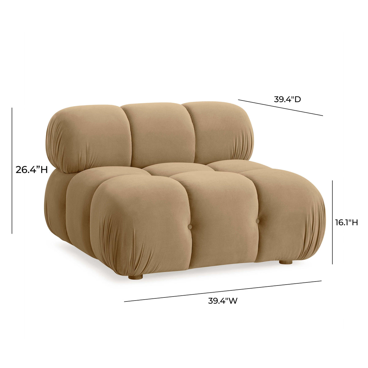 Calliope Performance Modular Armless Chair - View 20