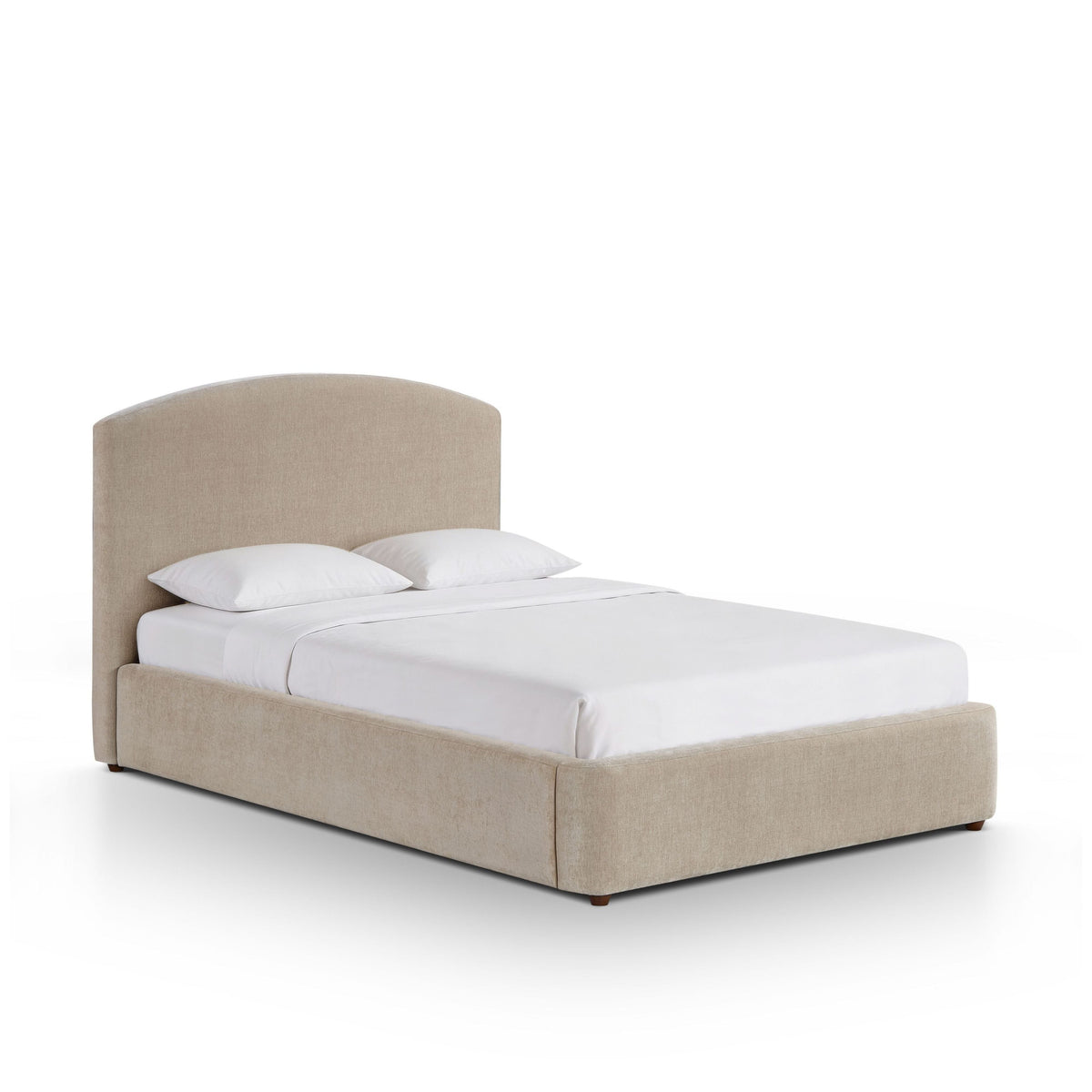 Pair of Leah 48-inch chenille beds configured in contemporary dual bedroom suite