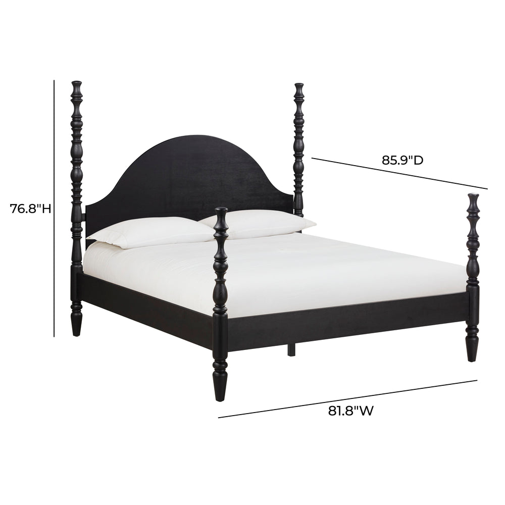 Rosalie Ash Wood Bed with Solid Ash Veneer Frame - Modern Bed with Slats Included, No Box Spring Required dimensions