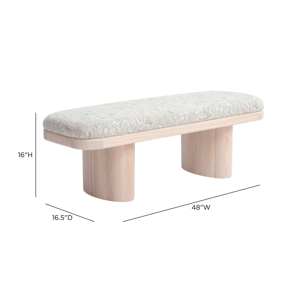 Ollie Upholstered Bench (48"-57") - View 6