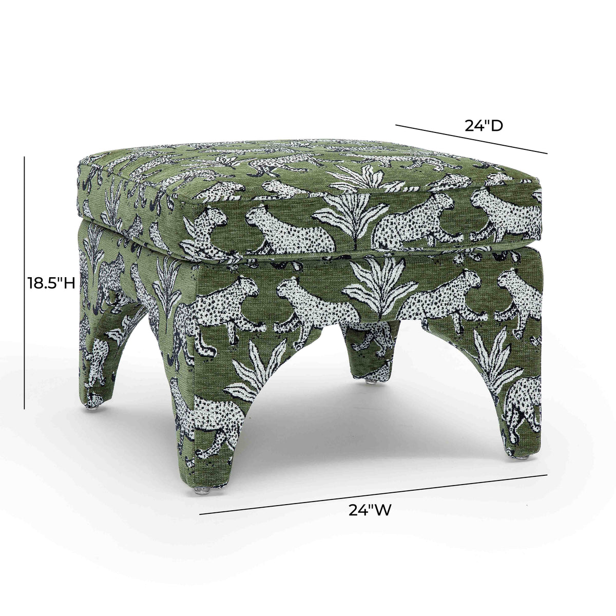 Raji Leopard Performance Jacquard Ottoman - View 18