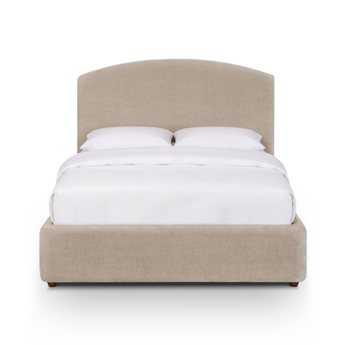 Leah chenille bed headboard padding and plush cushioned profile view