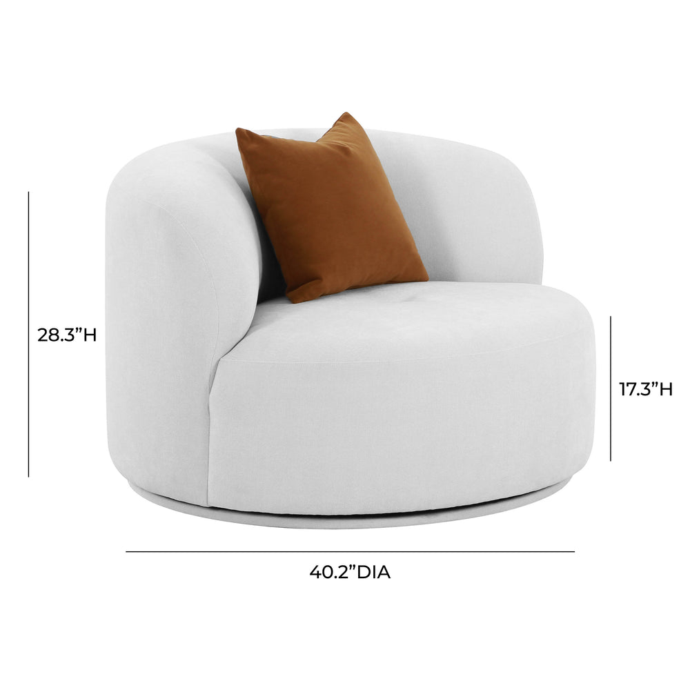 Fickle Grey Velvet Swivel Chair dimensions