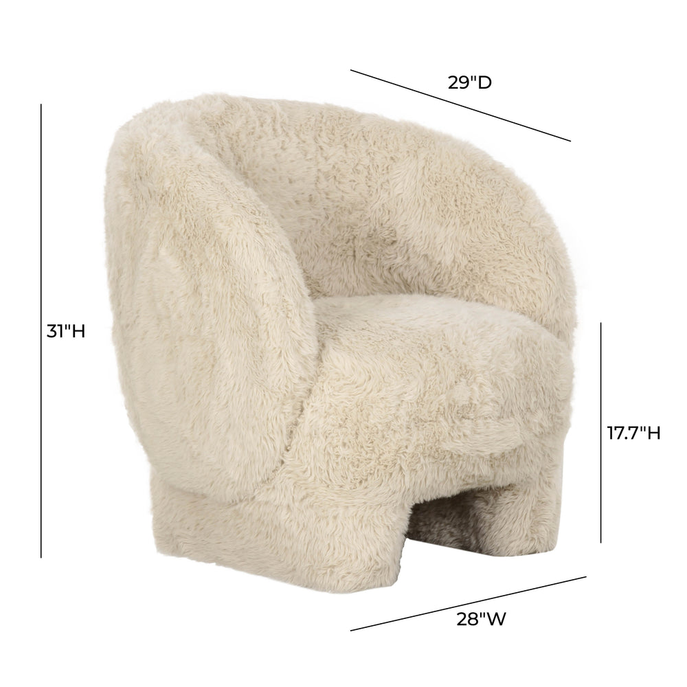 Kiki Vegan Shearling Accent Chair dimensions