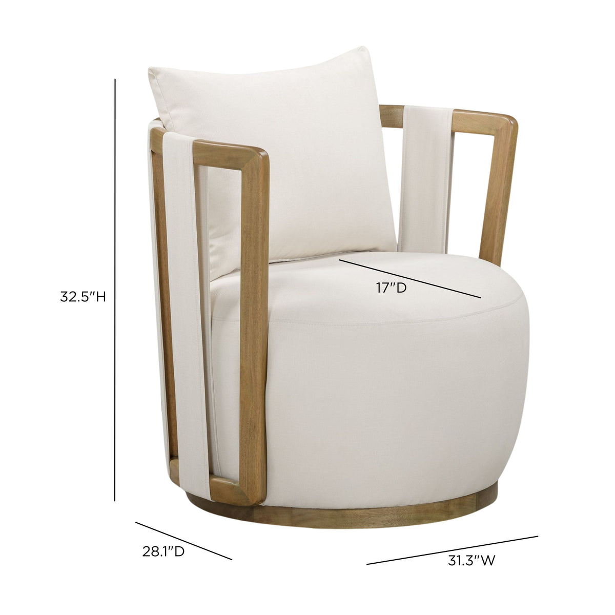 Overhead top view of Paolo chair showing deep cushioned seat