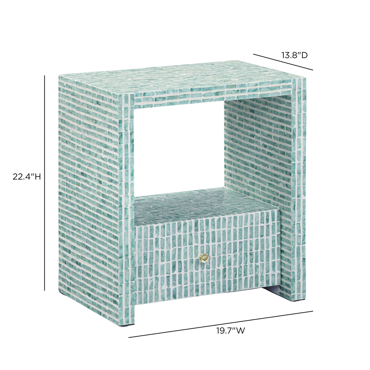 Tia 20" Mother of Pearl Nightstand - View 8