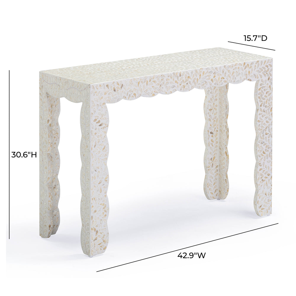 Piara 43" Natural Capiz Shell Console dimensions