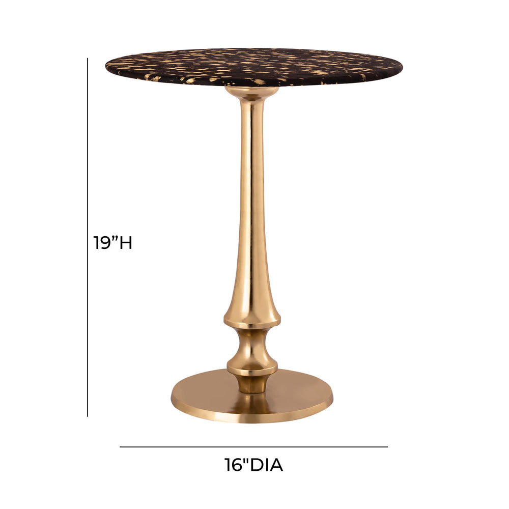 Gold Goathide Side Table dimensions