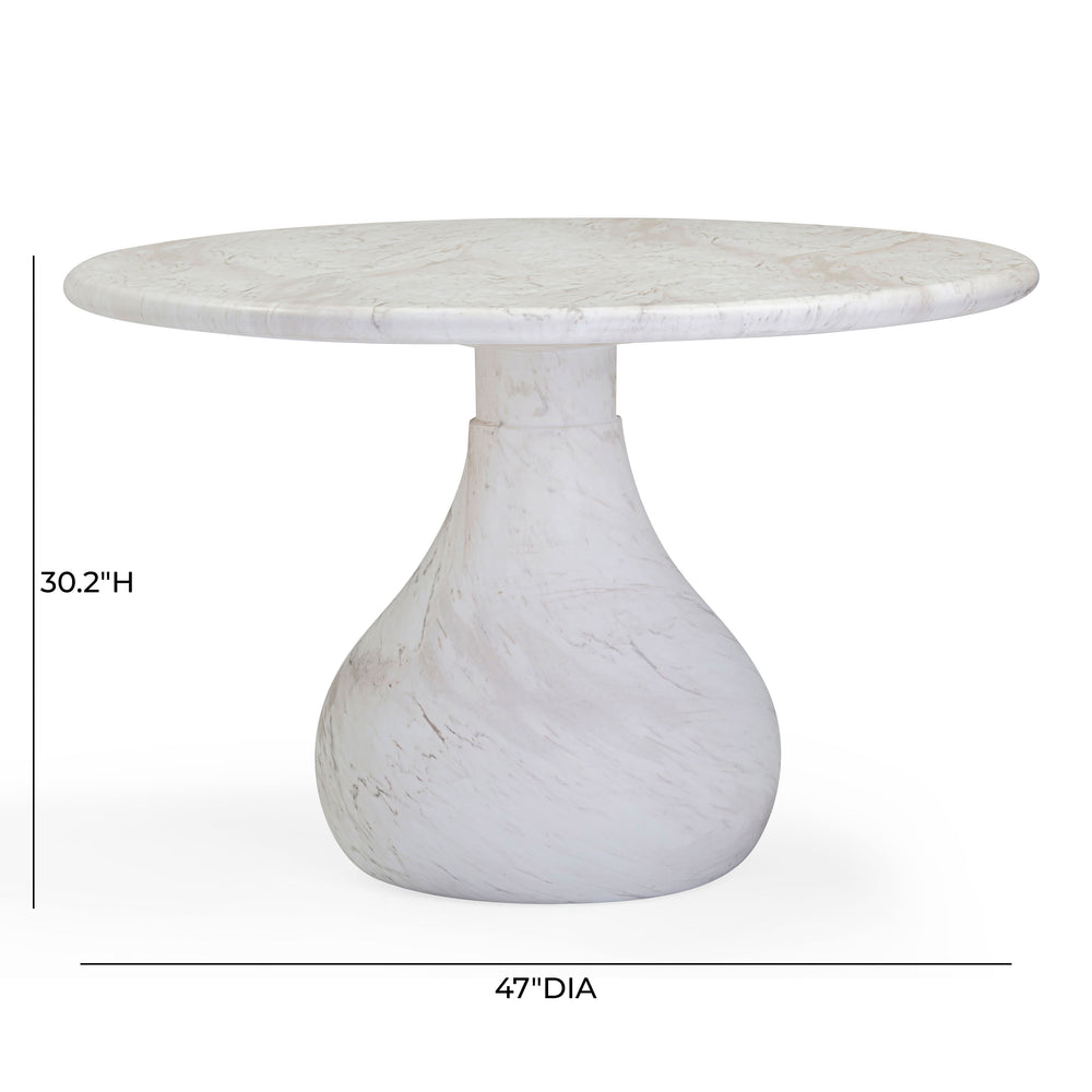 Smooch 47" Concrete Indoor / Outdoor Round Dining Table dimensions