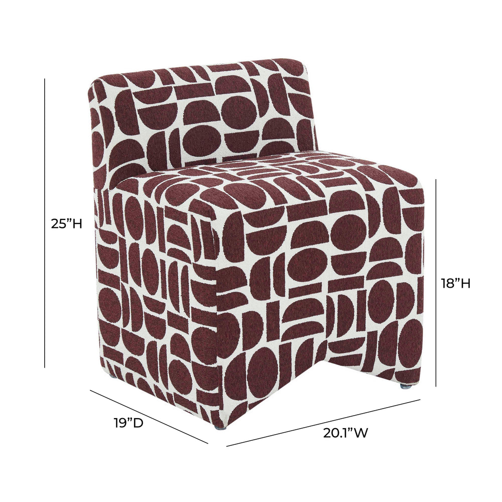 Pippa Geometric Jacquard Weave Stool dimensions