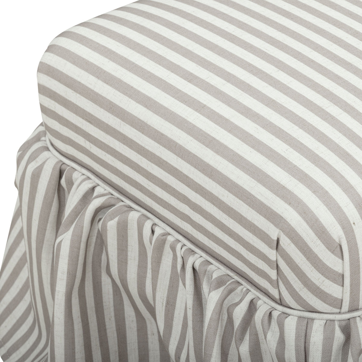 Gertrude Performance Linen Skirted Ottoman - View 11