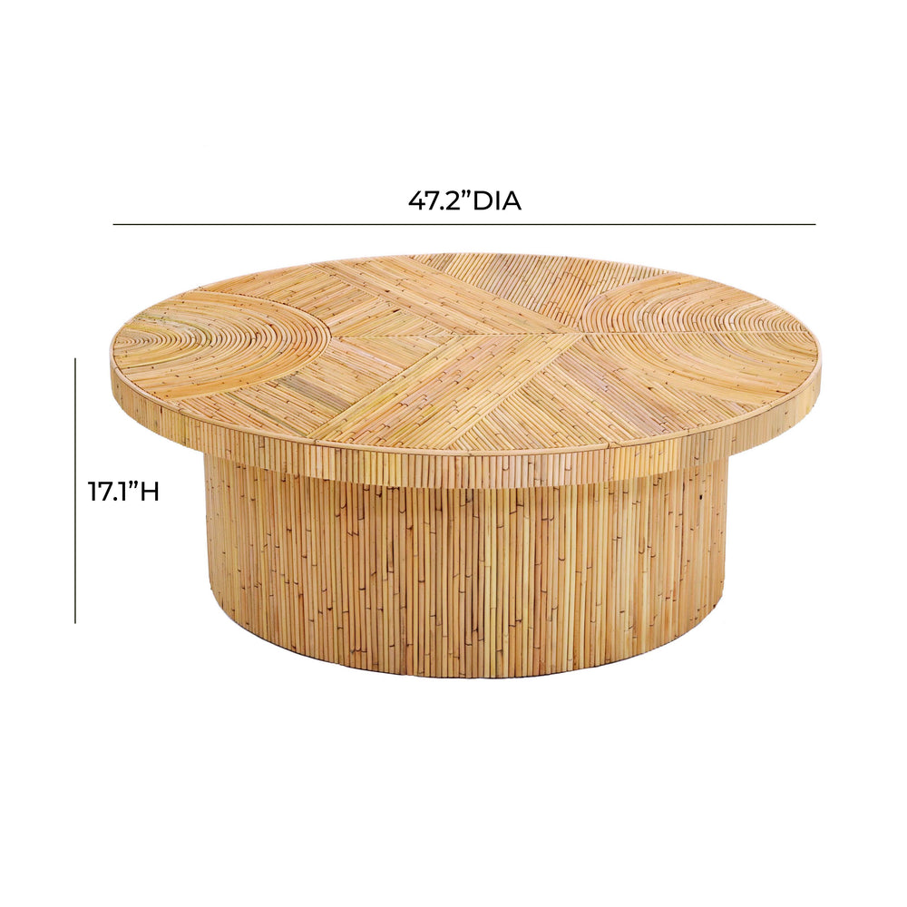 Acadia 47" Rattan Coffee Table dimensions
