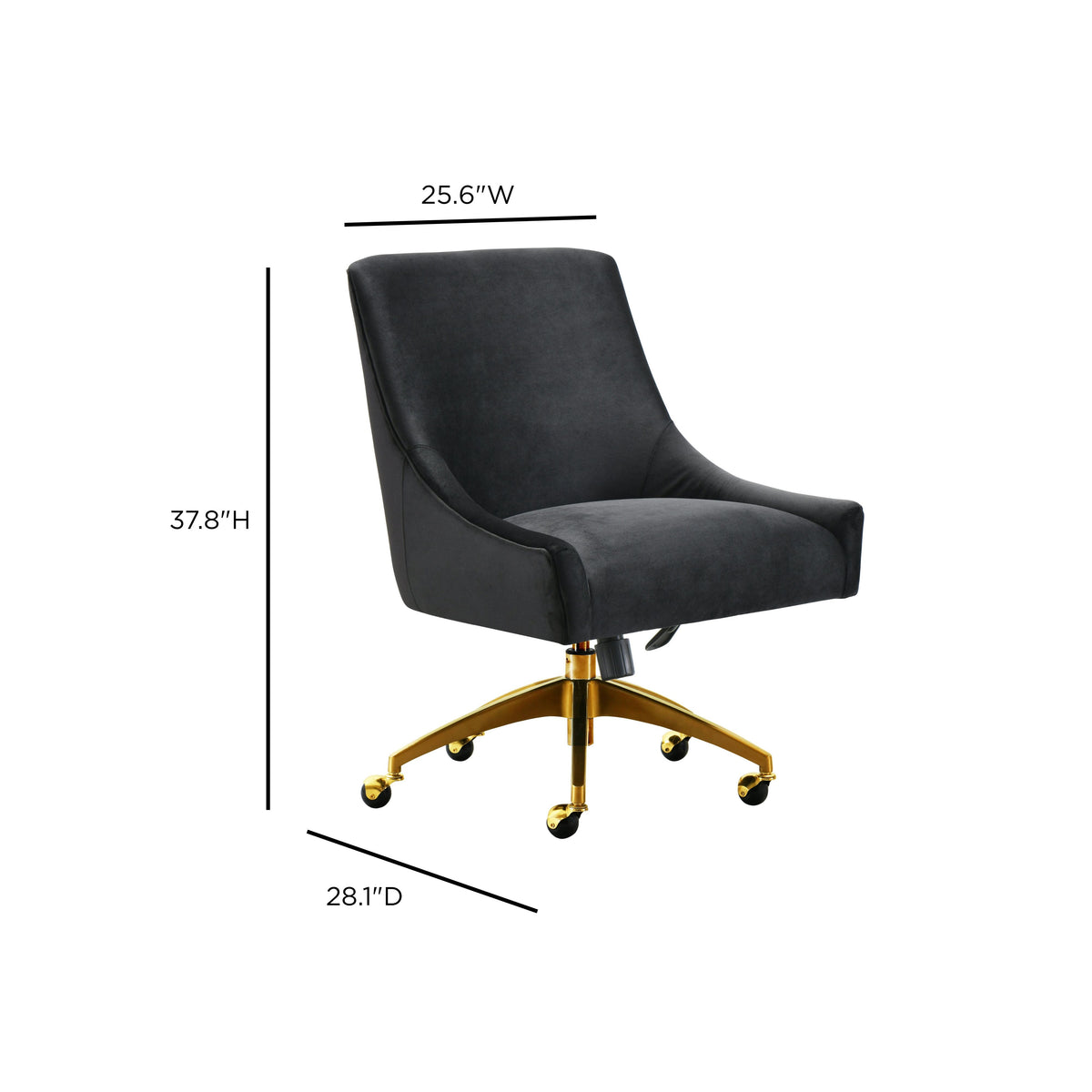 Beatrix Performance Velvet Office Swivel Chair - View 40