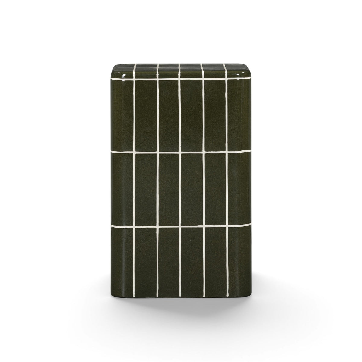 Tatiana concrete indoor outdoor table side view highlighting monolithic silhouette