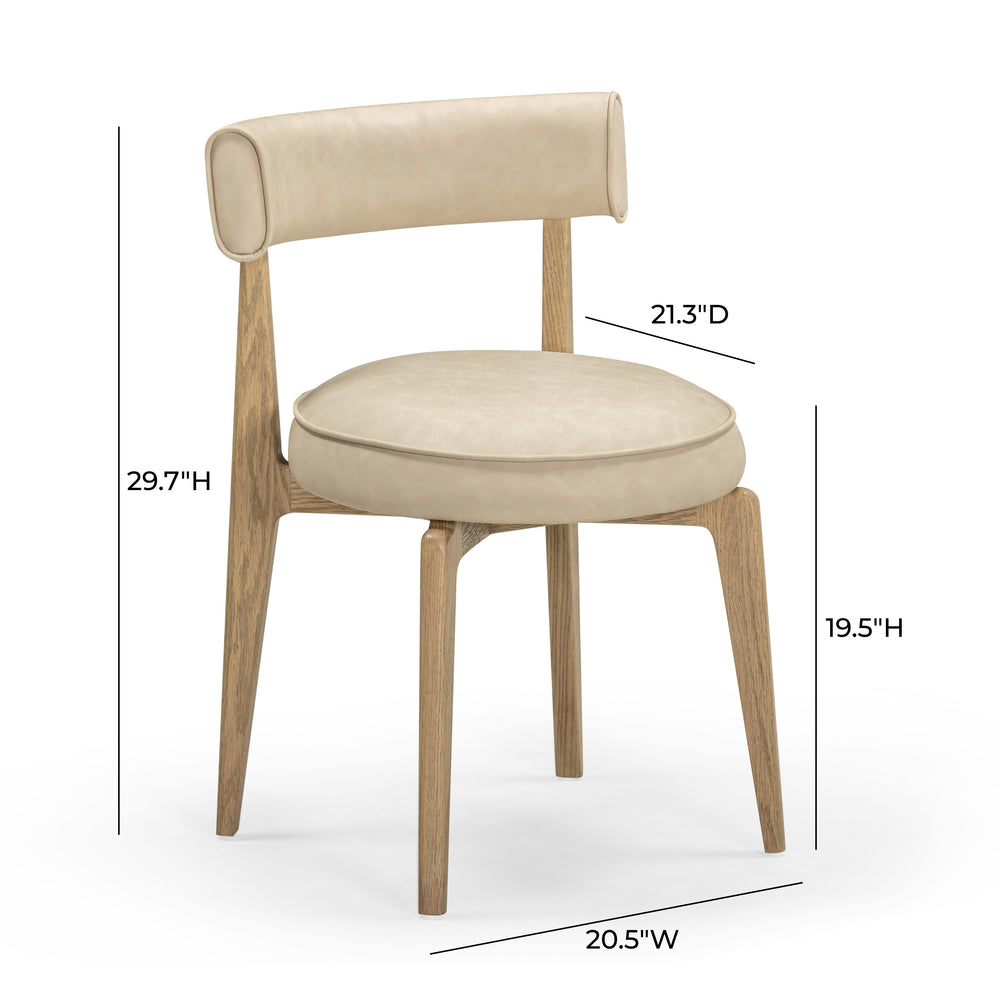 Nikita Performance Vegan Leather Dining Chair dimensions
