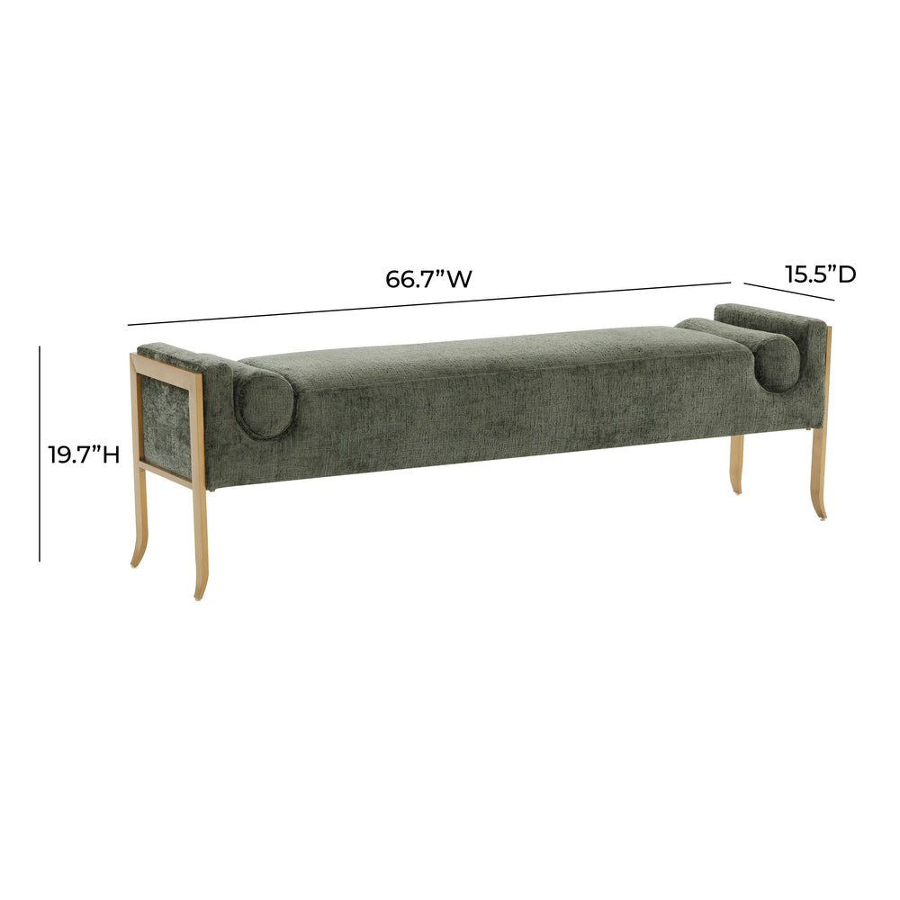 Ines 67" Textured Velvet Bench dimensions