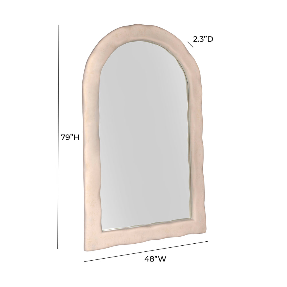 Kaia 48"X79" Cream Textured Floor Mirror dimensions