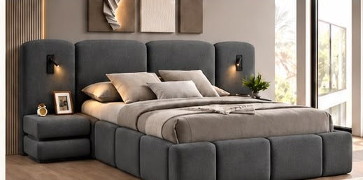 Monaco Upholstered Bed – Gray