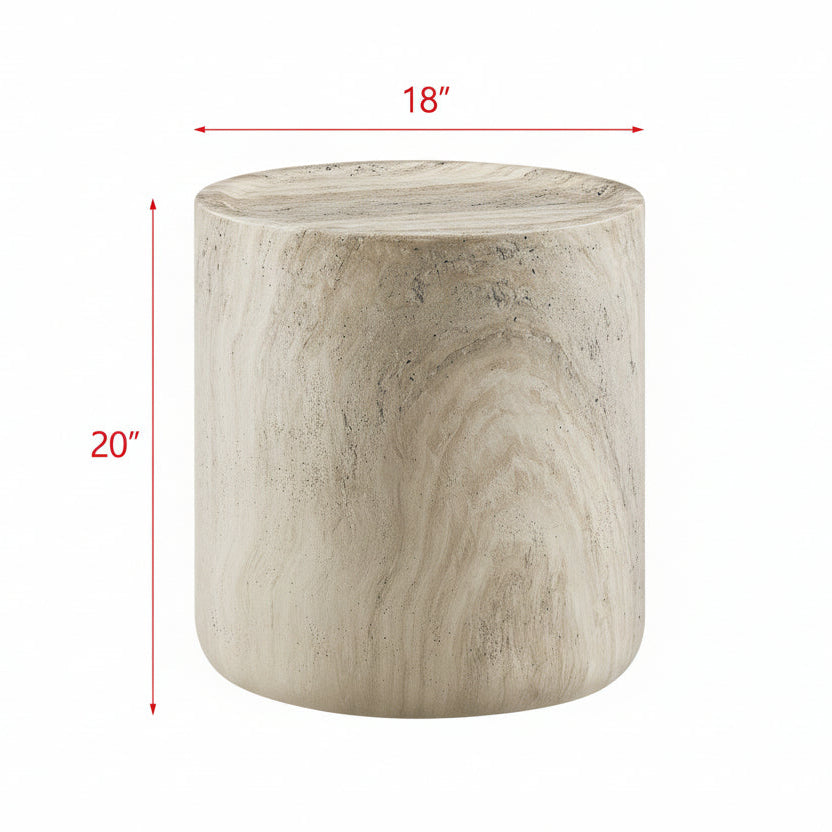 Modern Round Concrete End Table